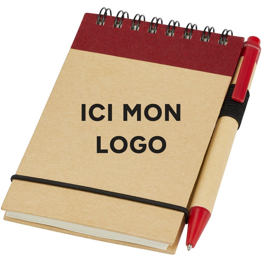 Bloc-notes recyclé format A7 avec stylo Zuse