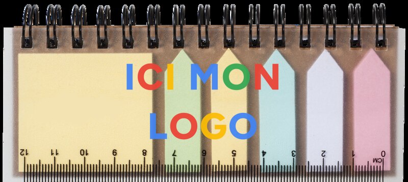 Bloc-notes à spirales avec mémos autocollants colorés Spinner