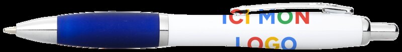 Stylo bille avec corps blanc et grip coloré Nash (encre bleue)