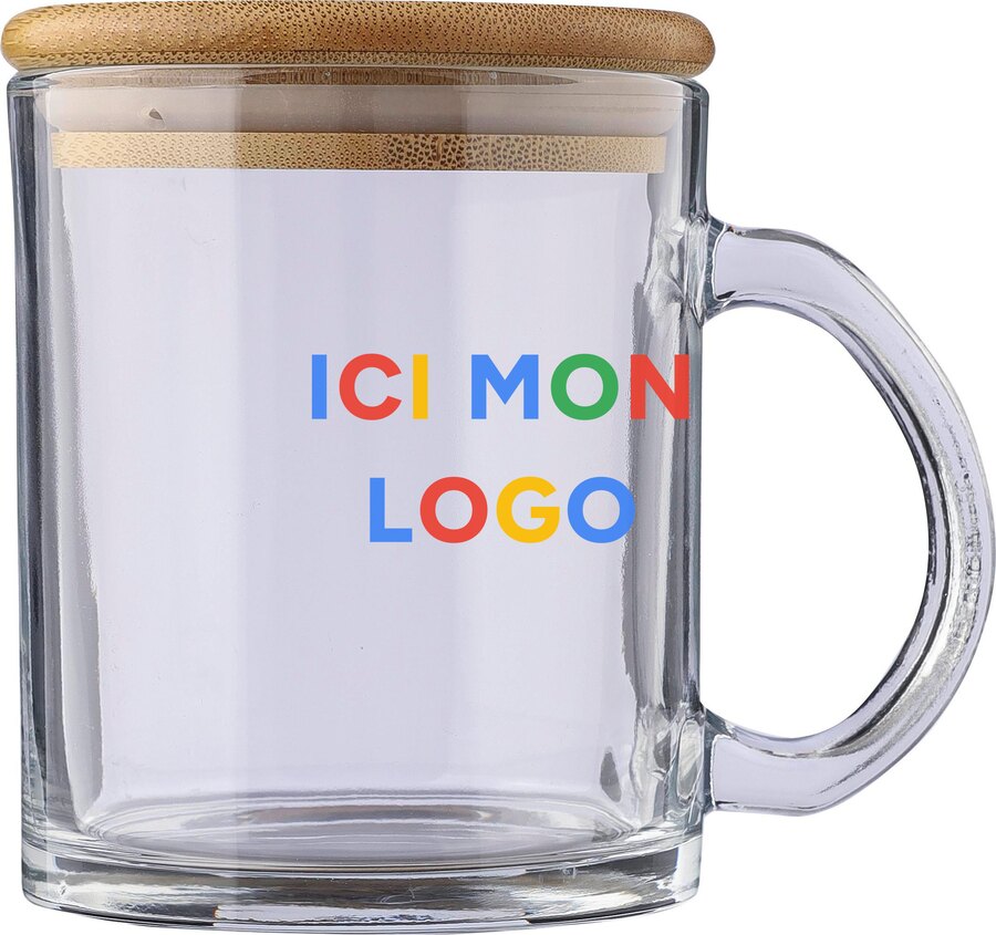 Mug Ashley | Verre | Couvercle bambou | 300 ml