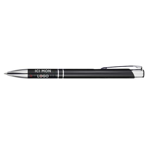 Stylo bille rétractable en aluminium Moneta (encre noire)