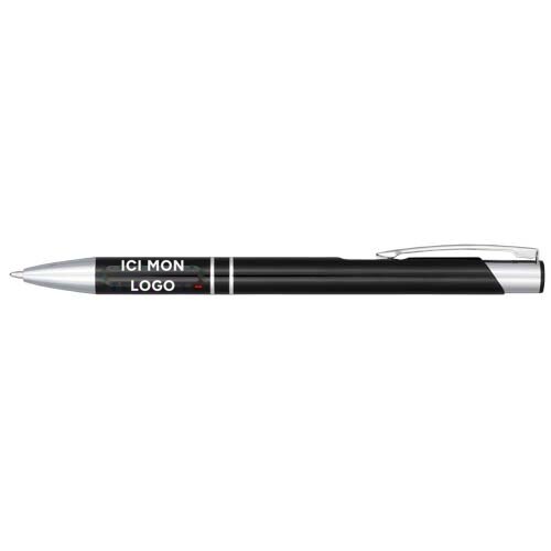 Stylo bille rétractable en aluminium anodisé Moneta (encre noire)