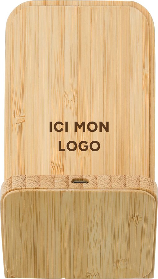 Chargeur sans fil Claudie | Bambou | Support pour téléphone