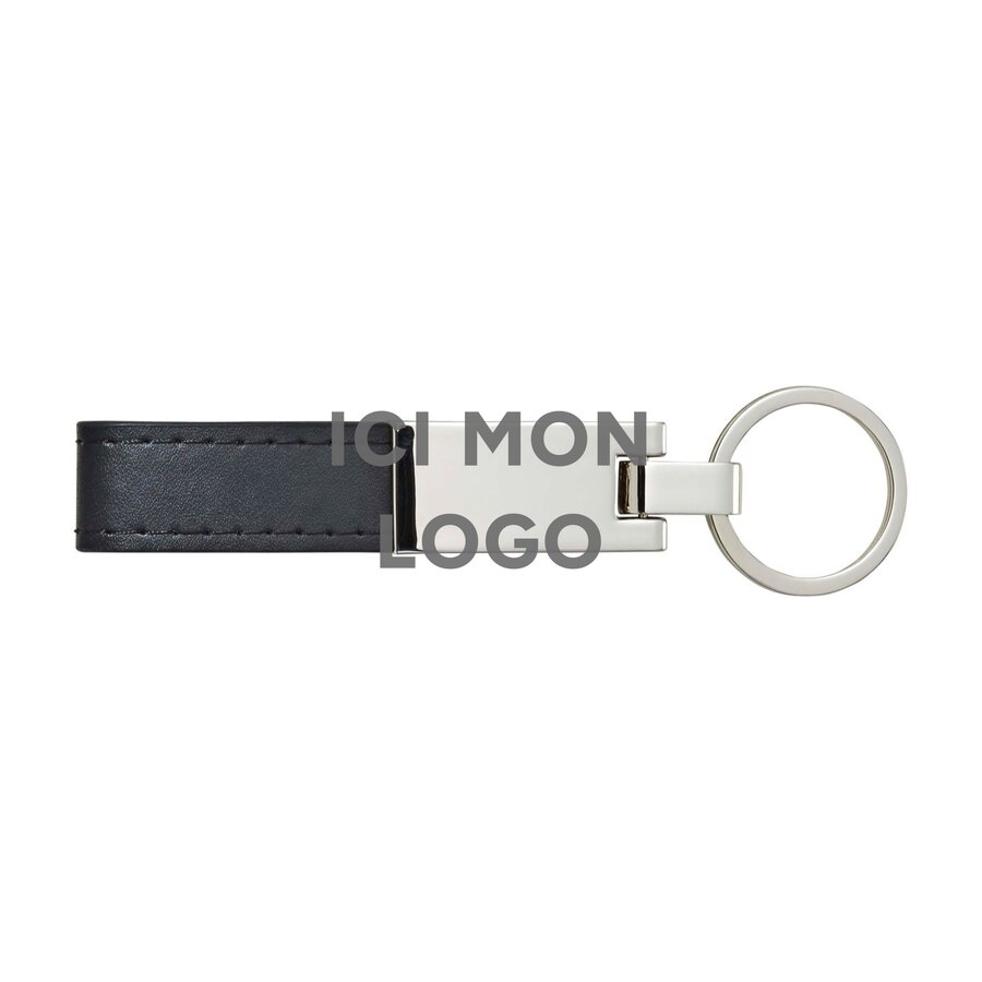 Porte-clés Keon | Acier et simili-cuir