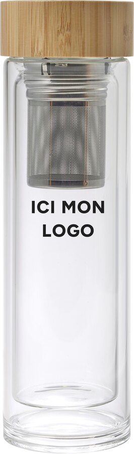 Gourde Vicente | Verre | Couvercle bambou | 420 ml
