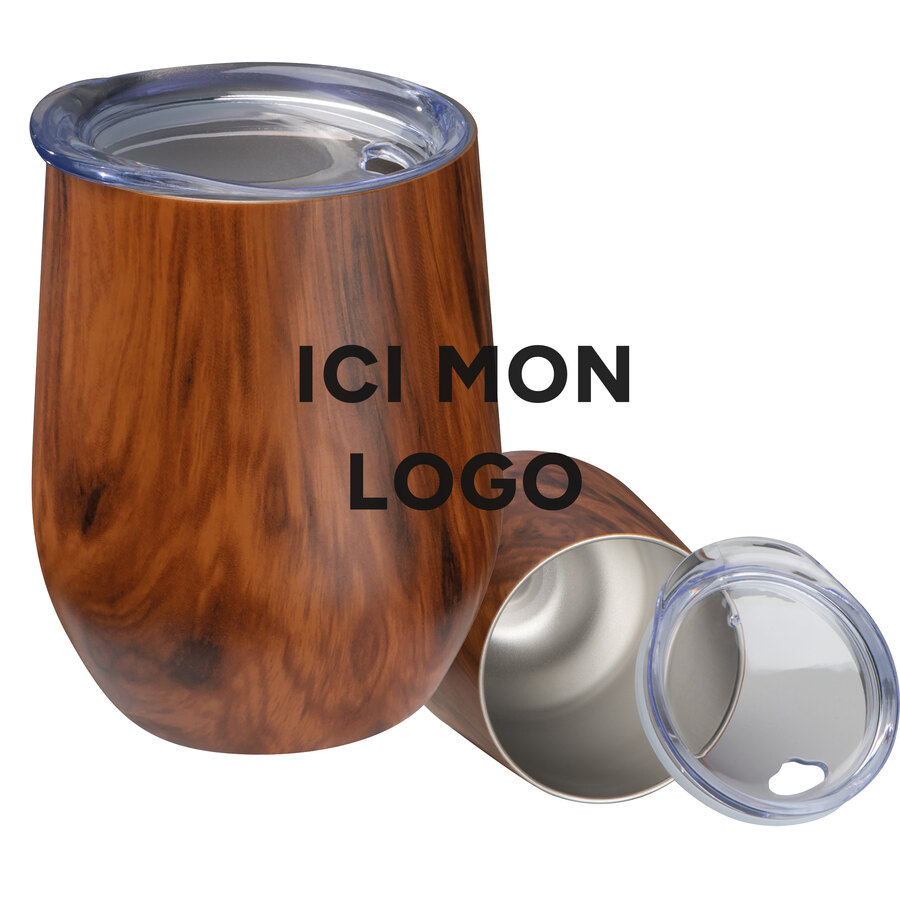 Gobelet en acier avec optique en bois Brighton