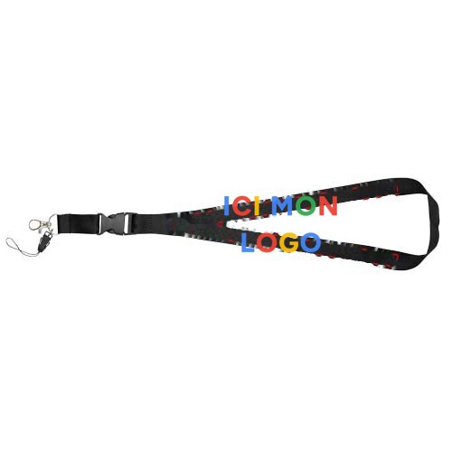 Tour de cou avec boucle amovible, porte-téléphone Sagan