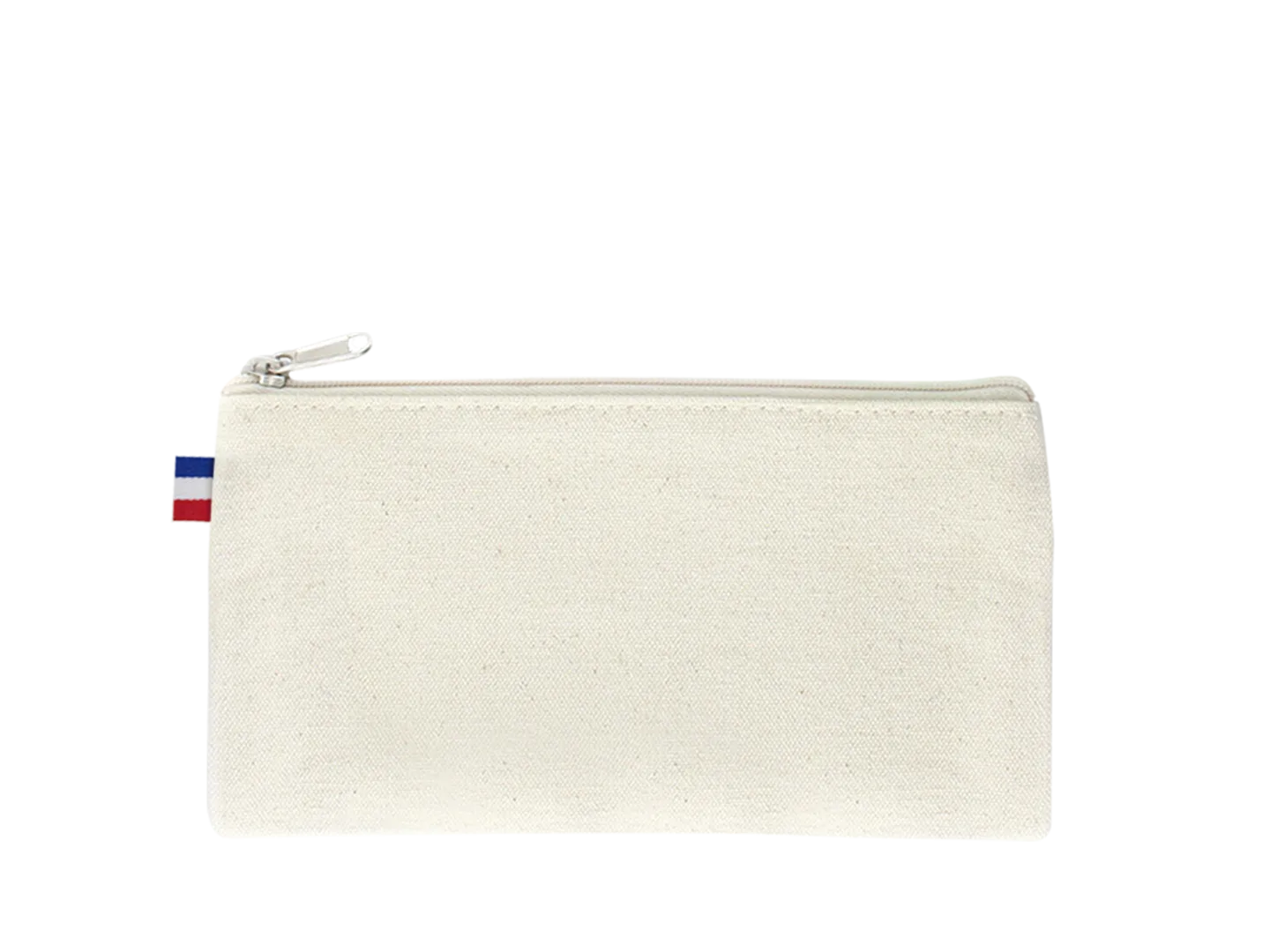 Trousse plate zippée coton 240 g/m² – confectionnée en France