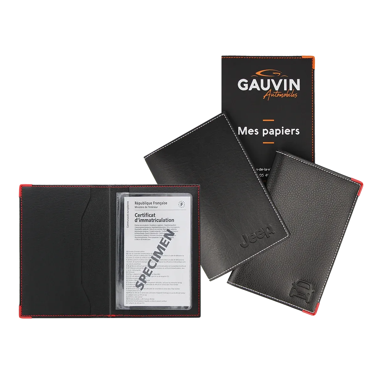 Porte carte grise 2 volets "LUXE"