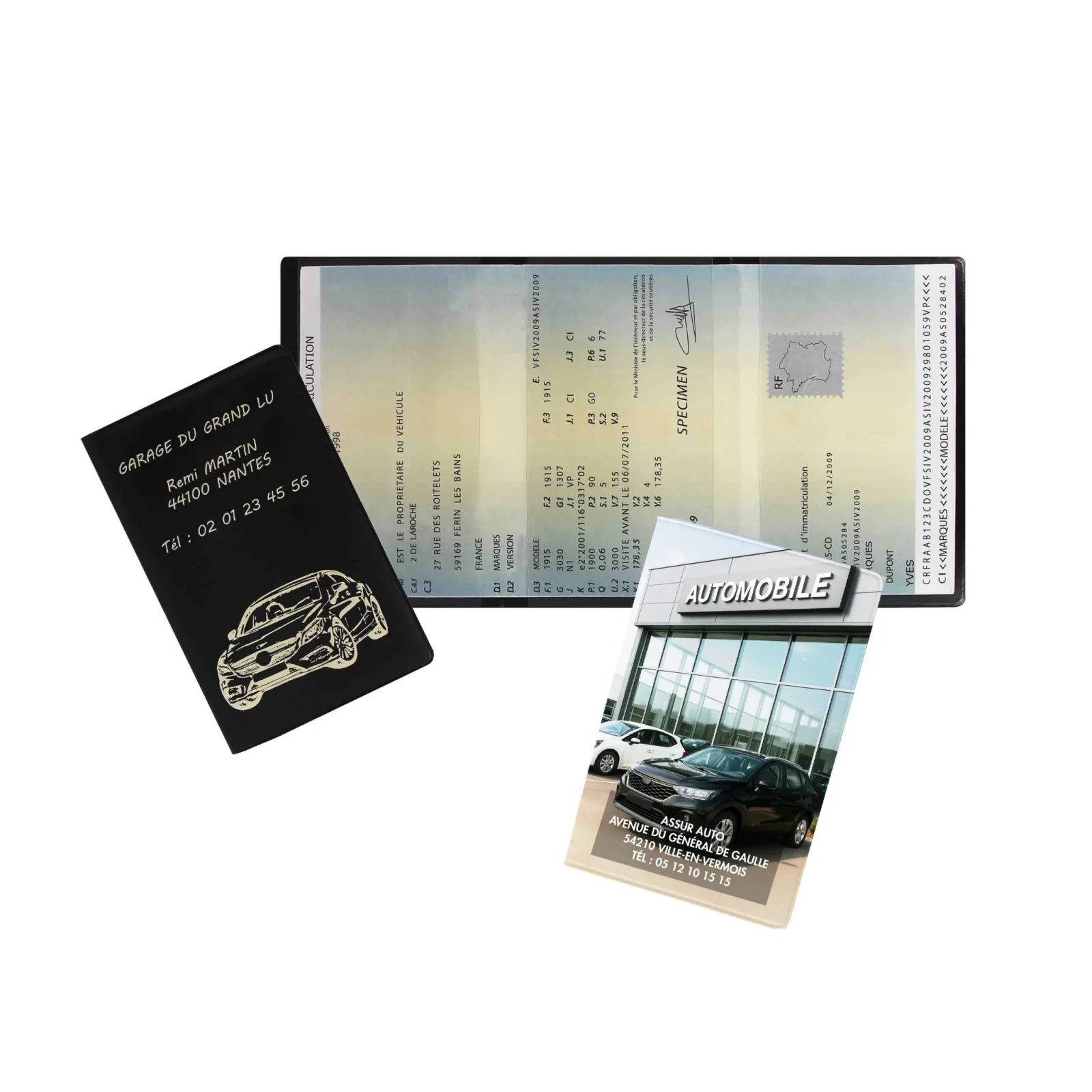 Porte carte grise 3 volets