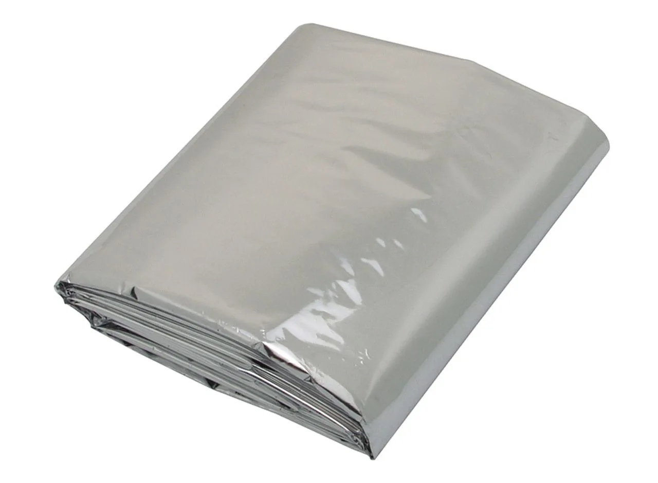 Vue 3 de Couverture de survie 2 faces (polyéthylène (PET) / aluminium)