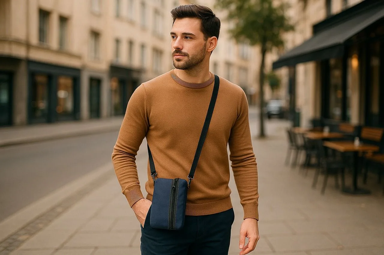 Vue 3 de Pochette organiseur 'Soria', bleu nuit