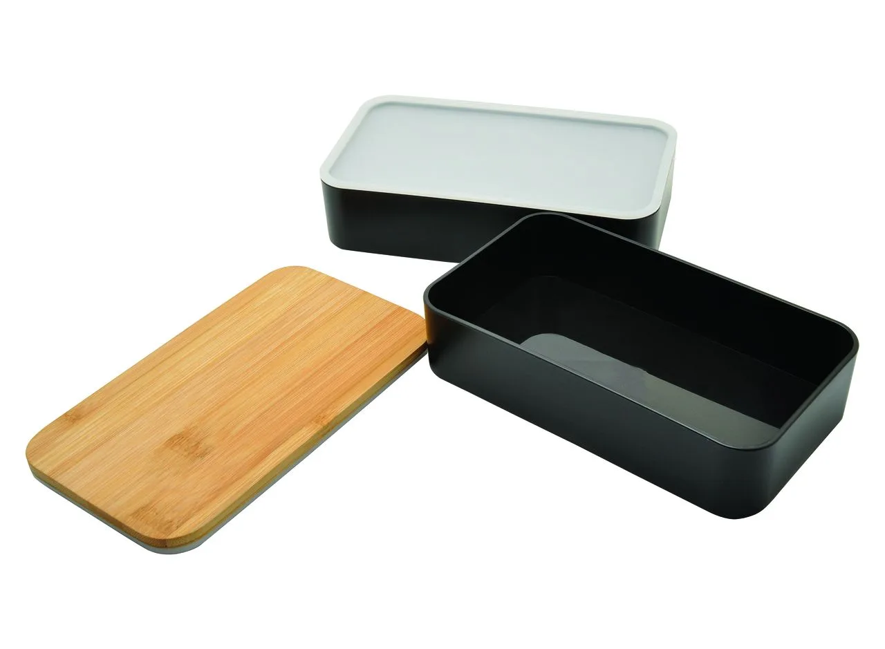 Vue 5 de Bento 'Nagano', noir, avec couvercle en bambou