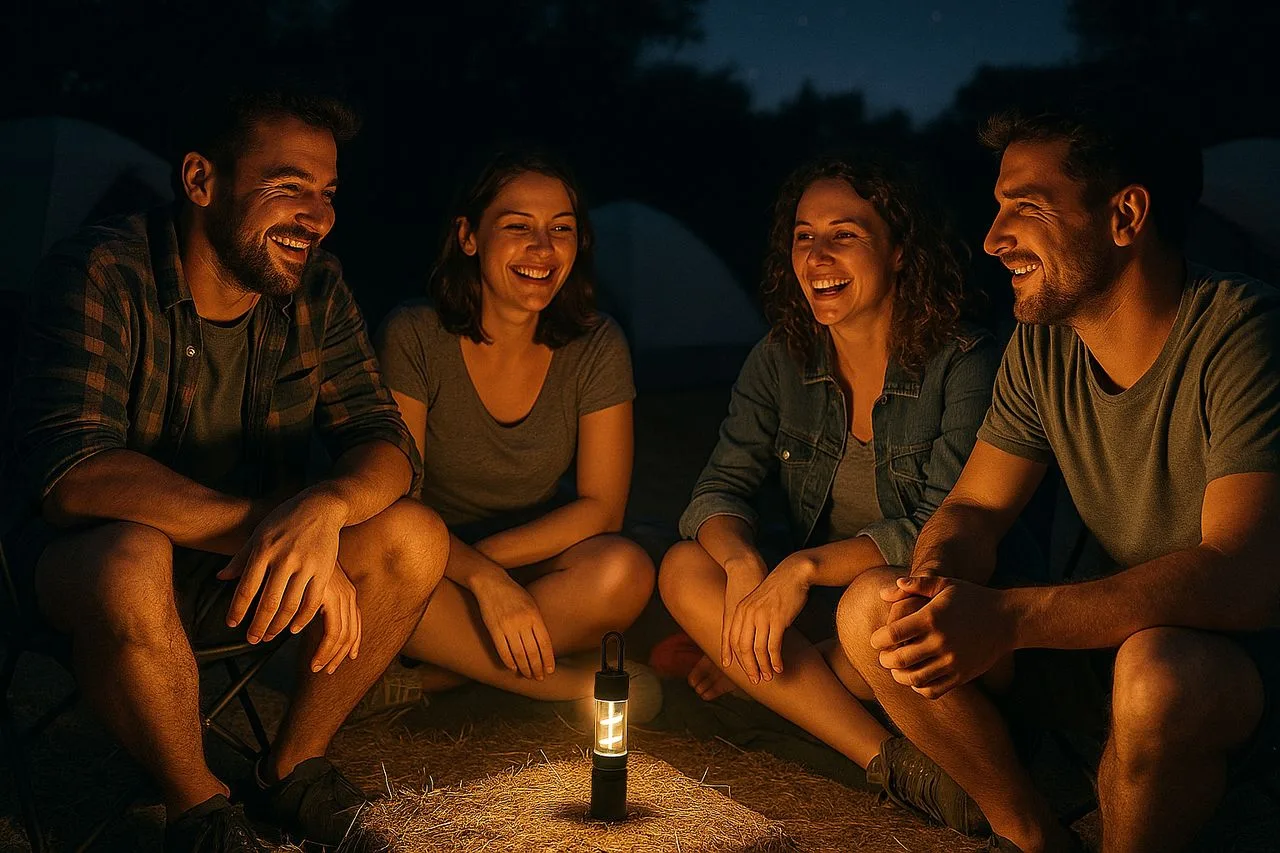 Vue 3 de Lanterne - torche rechargeable 2 en 1 'Omega'