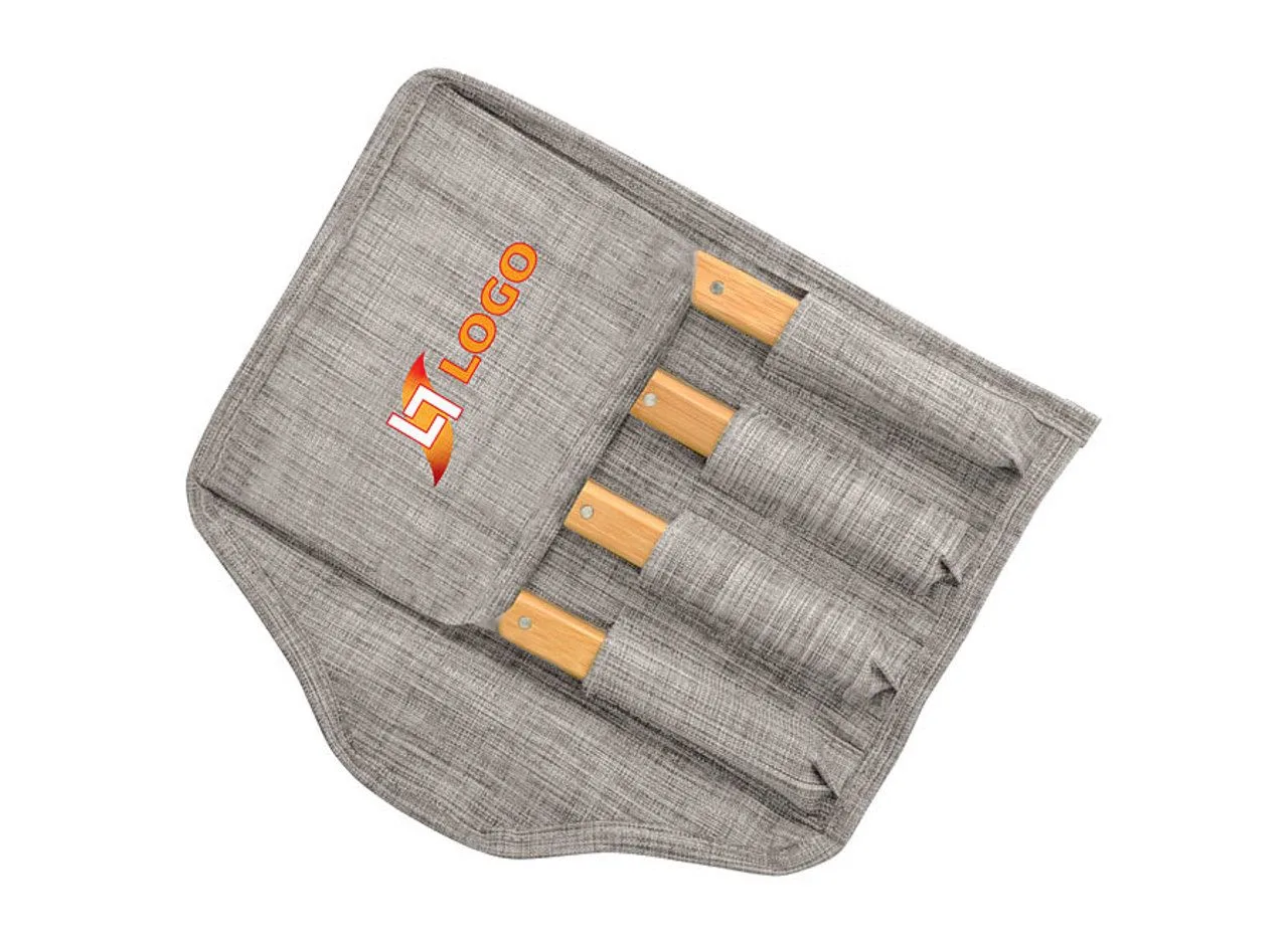 Vue 2 de Set de 4 couteaux de table 'Shokki', bambou