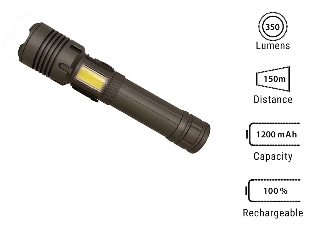 Lampe-torche rechargeable 2 en 1 'Rigel' (M)