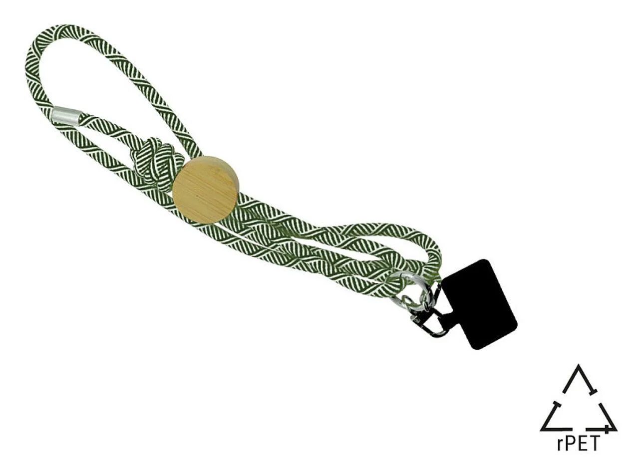 Lanyard pour smartphone 'Madrid', RPET kaki