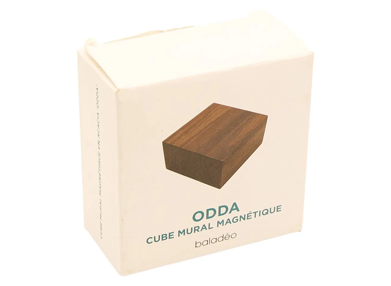 Vue 5 de Cube magnétique mural en acacia 'Odda'