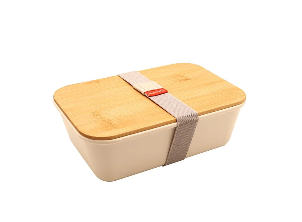 Vue 4 de Bento 'Ikoma', blanc, avec couvercle en bambou