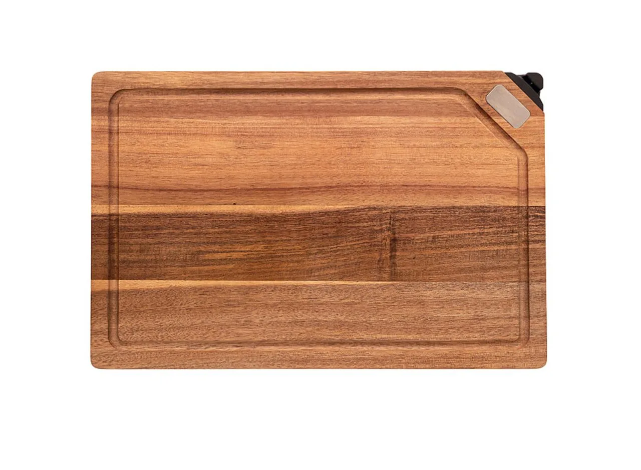 Vue 4 de Planche à decouper en acacia avec aiguiseur 'Shokki'