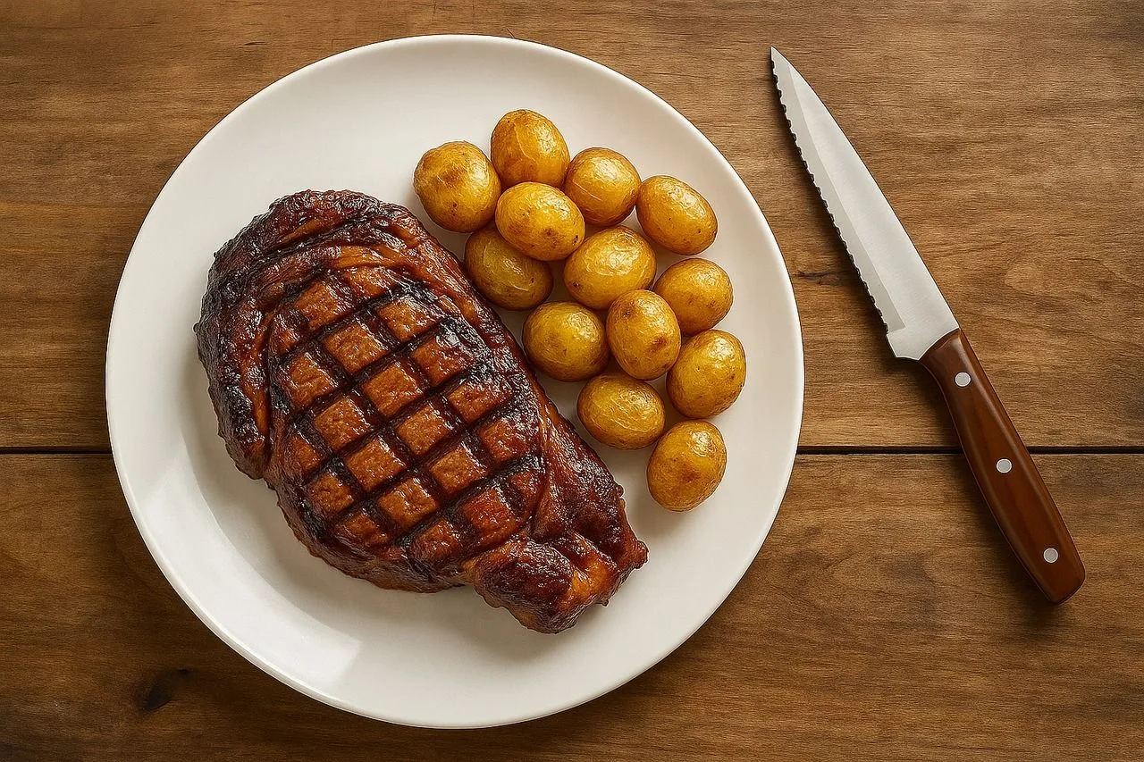 Vue 3 de Couteau à steak 'Milano', ABS motif bois