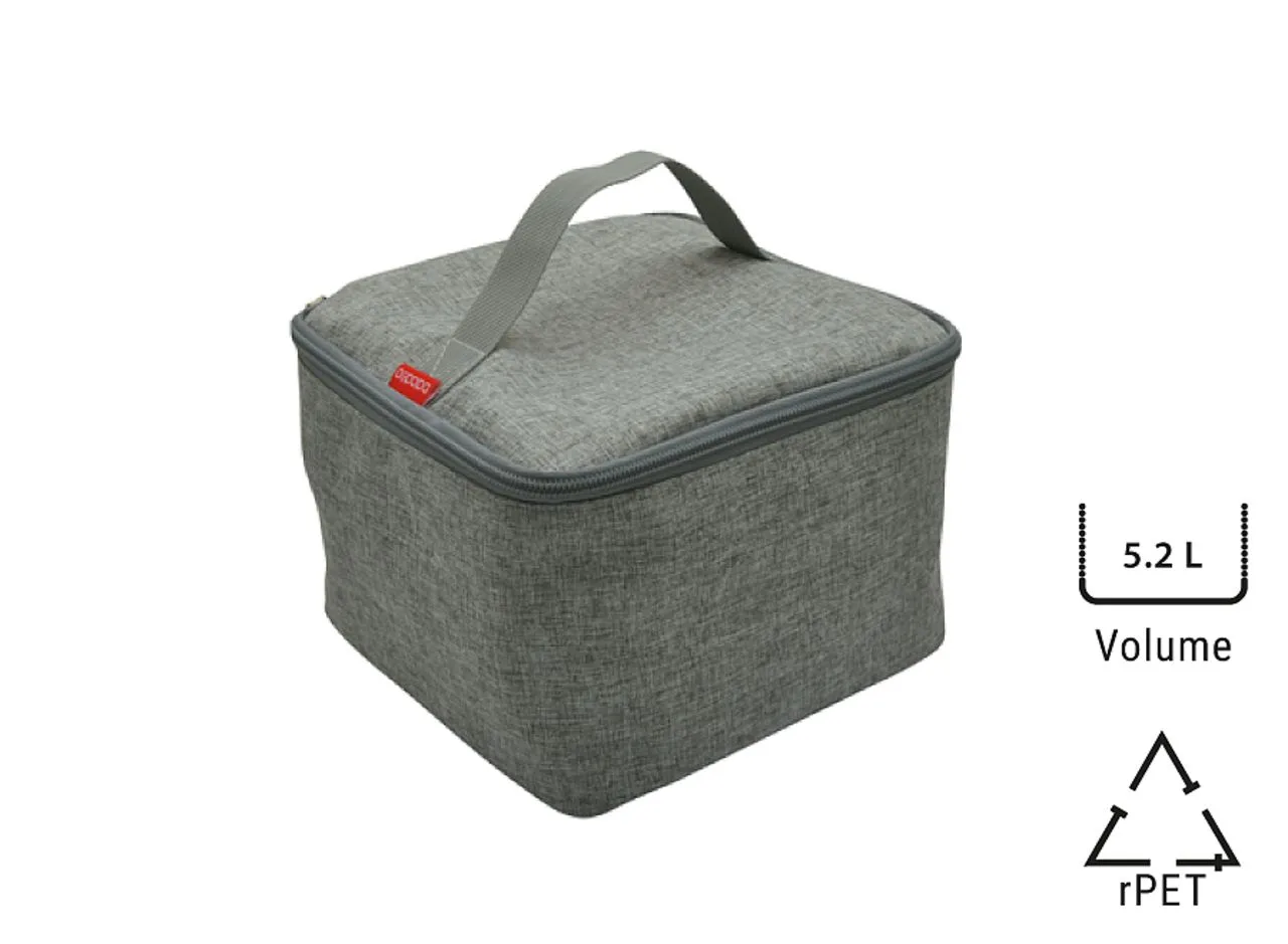 Sac à bento isotherme 'Sendai', gris chiné RPET