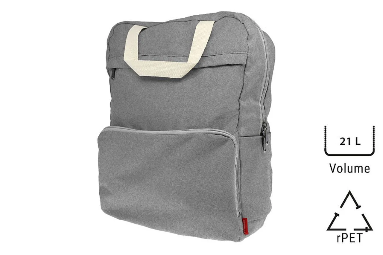 Sac à dos pliable 'Cordoba', gris chiné RPET