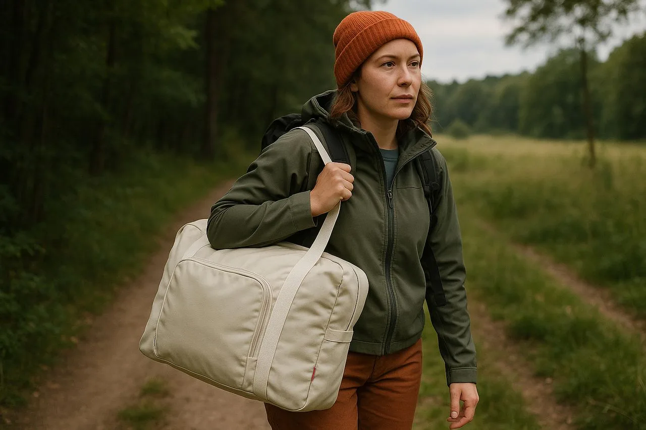 Vue 3 de Sac de voyage pliable 'Tenerife', polycoton beige