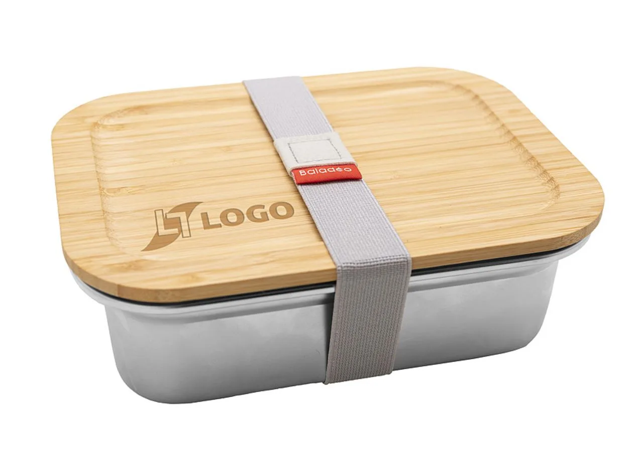 Vue 2 de Bento 'Osaka', inox pour micro-onde, avec couvercle en bambou