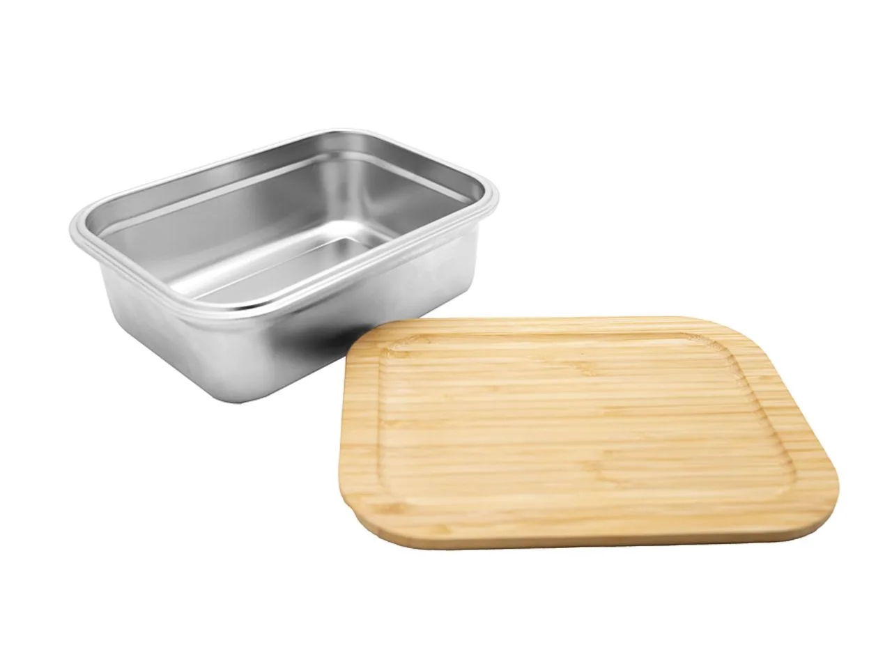 Vue 5 de Bento 'Osaka', inox pour micro-onde, avec couvercle en bambou