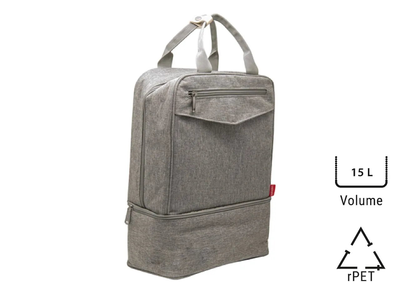 Sac à dos isotherme 'Yari', gris chiné RPET