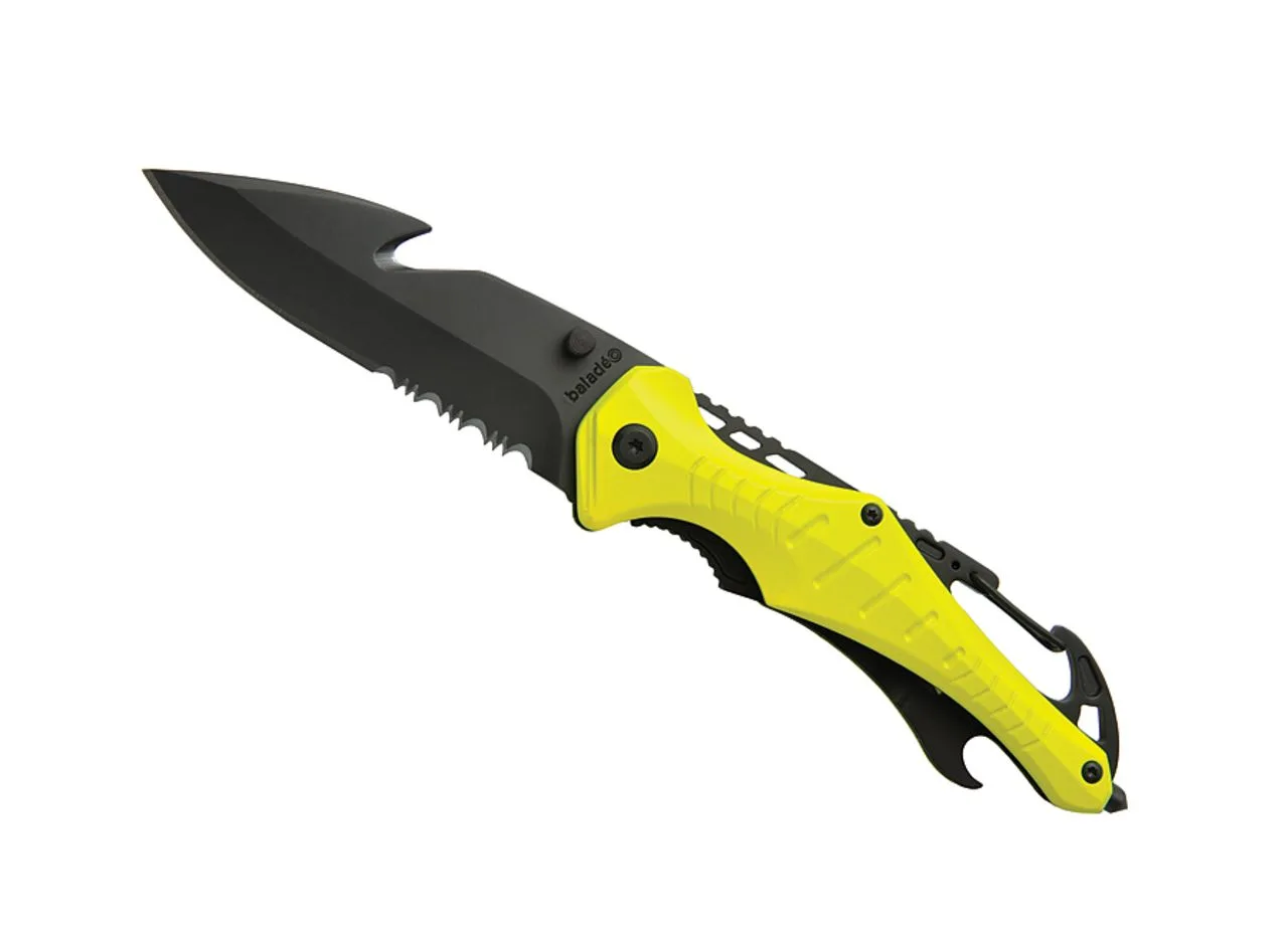 Vue 4 de Couteau de sécurité 'Emergency', jaune fluo