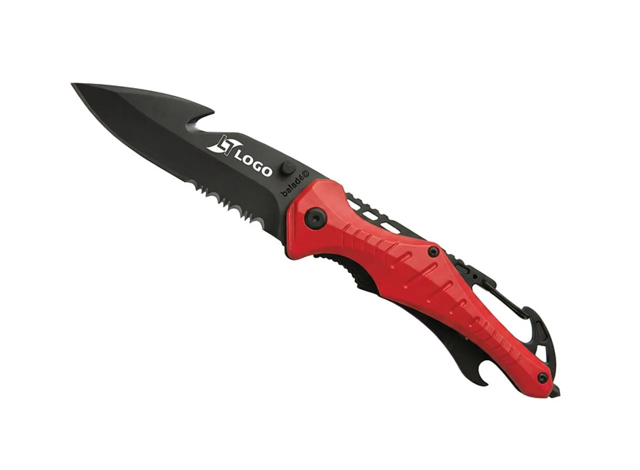 Vue 2 de Couteau de sécurité 'Emergency', rouge