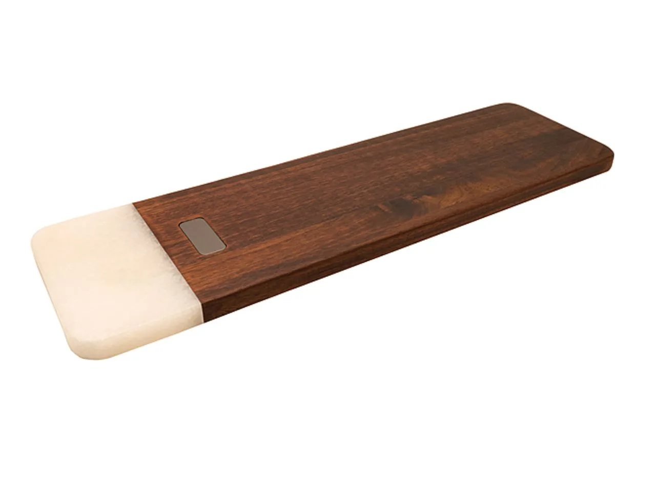 Planche à découper en acacia et marbre blanc 'Stavanger' (XL)