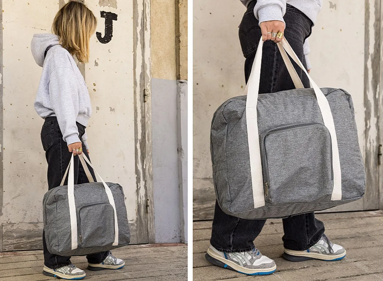 Vue 3 de Sac de voyage pliable 'Tenerife', gris chiné RPET