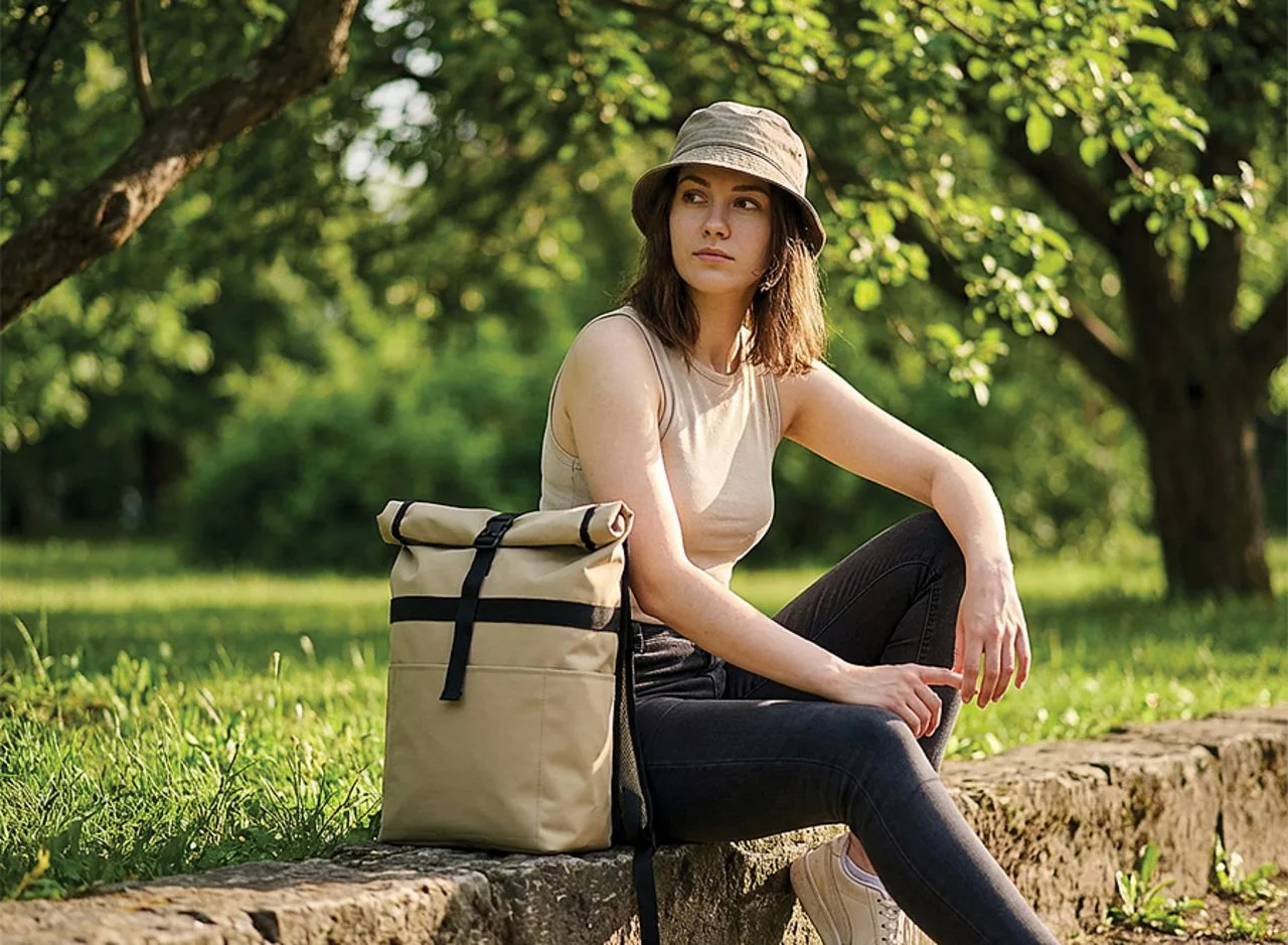 Vue 3 de Sac à dos rolltop isotherme 'Frisco', sable