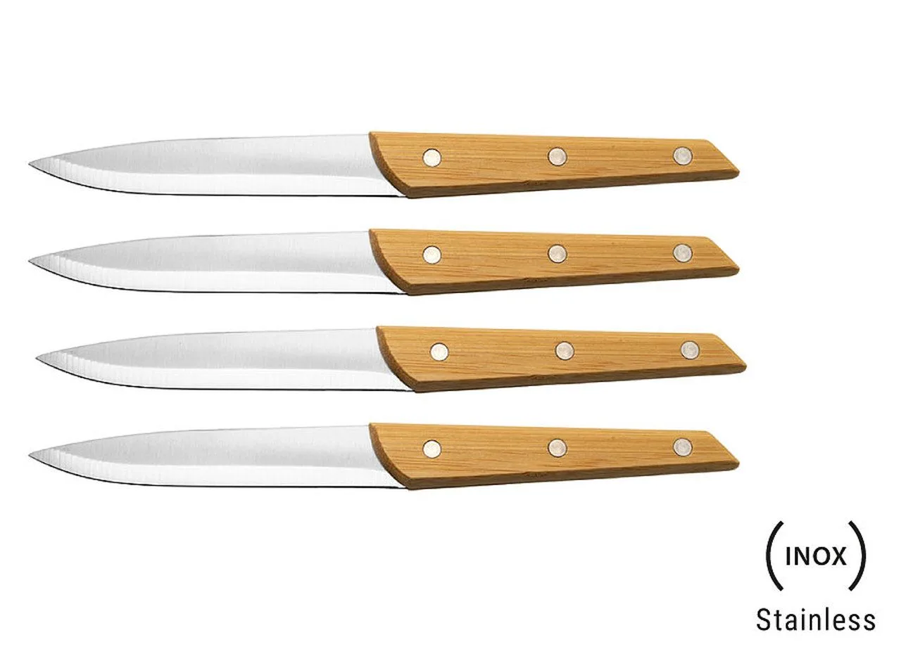Set de 4 couteaux de table 'Alta', bambou
