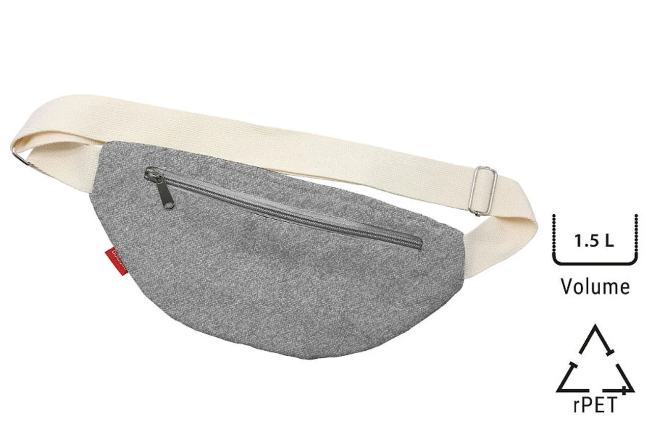 Sac banane 'Malaga', gris chiné RPET