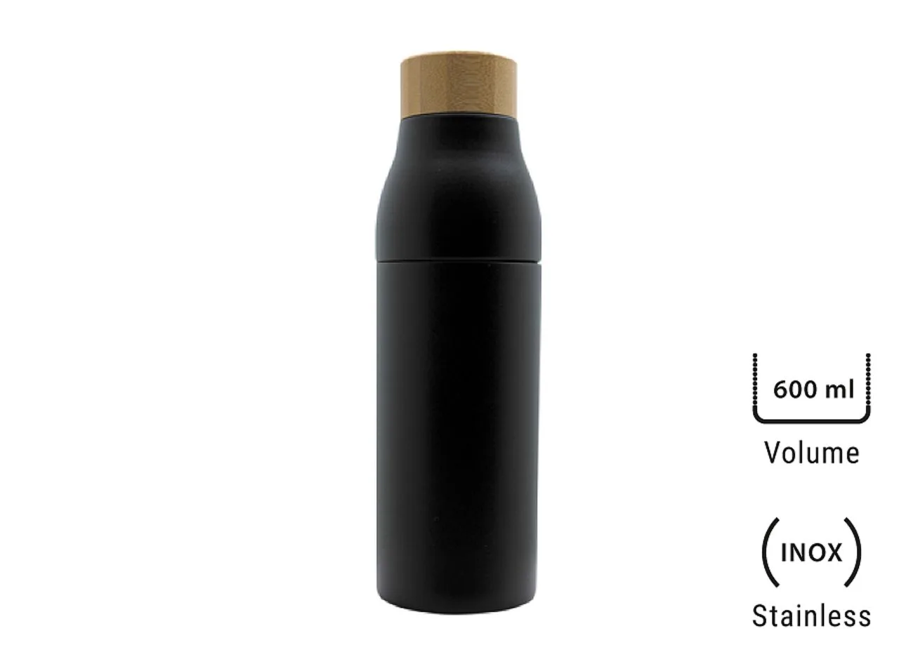 Bouteille isotherme dévissable 'Shima', bouchon bambou, 600 ml