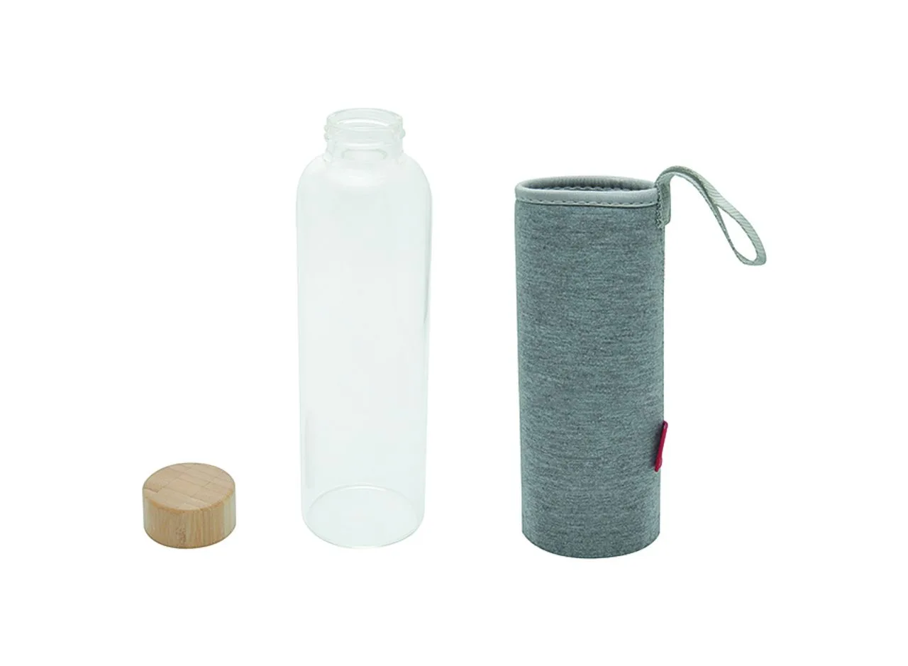 Vue 3 de Bouteille en verre 'Reisui', 500 ml, housse néoprène