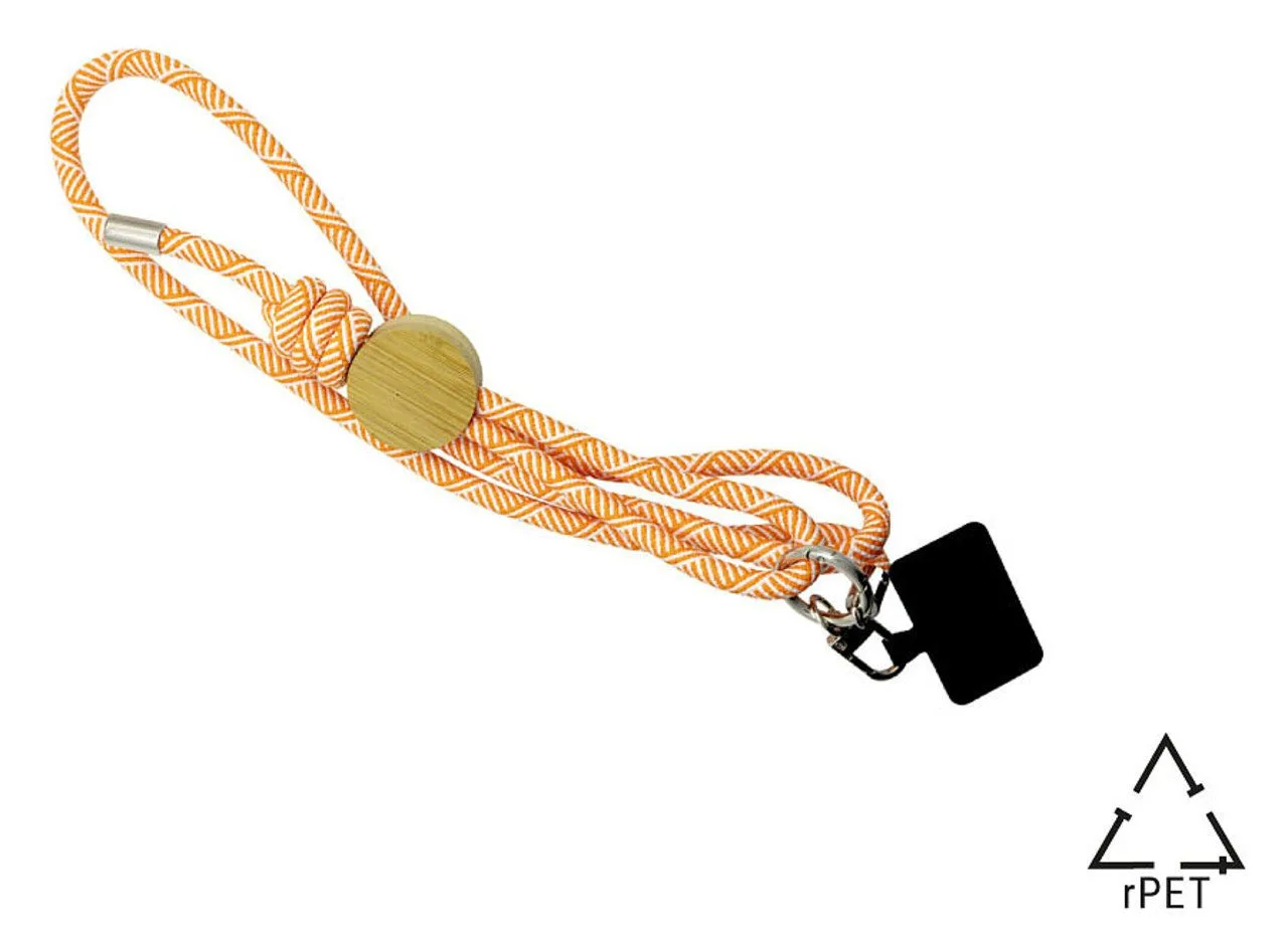 Lanyard pour smartphone 'Madrid', RPET orange