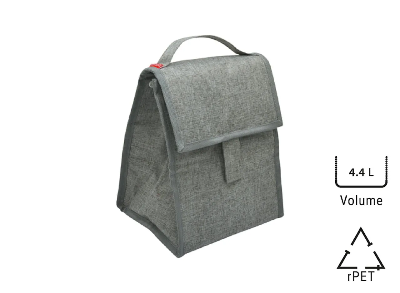 Sac à bento pliable isotherme 'Fujisawa', gris chiné RPET