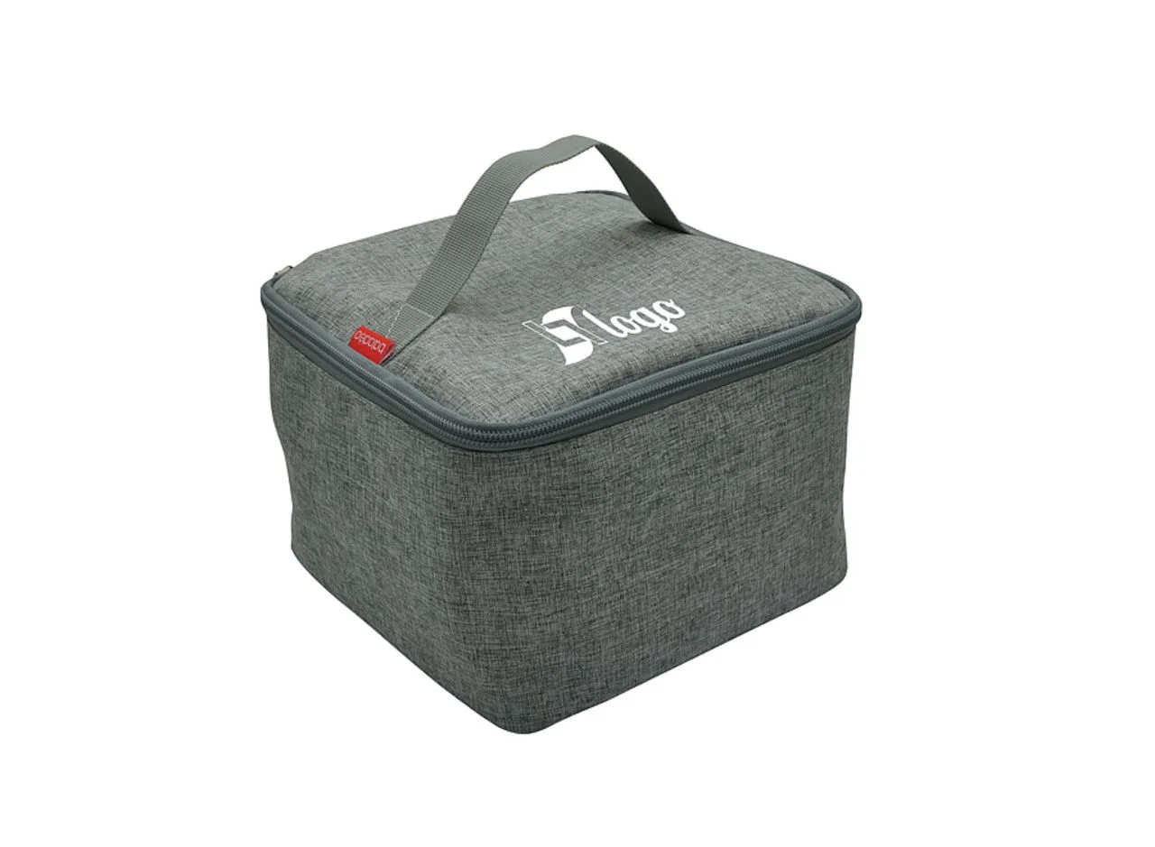 Vue 2 de Sac à bento isotherme 'Sendai', gris chiné RPET