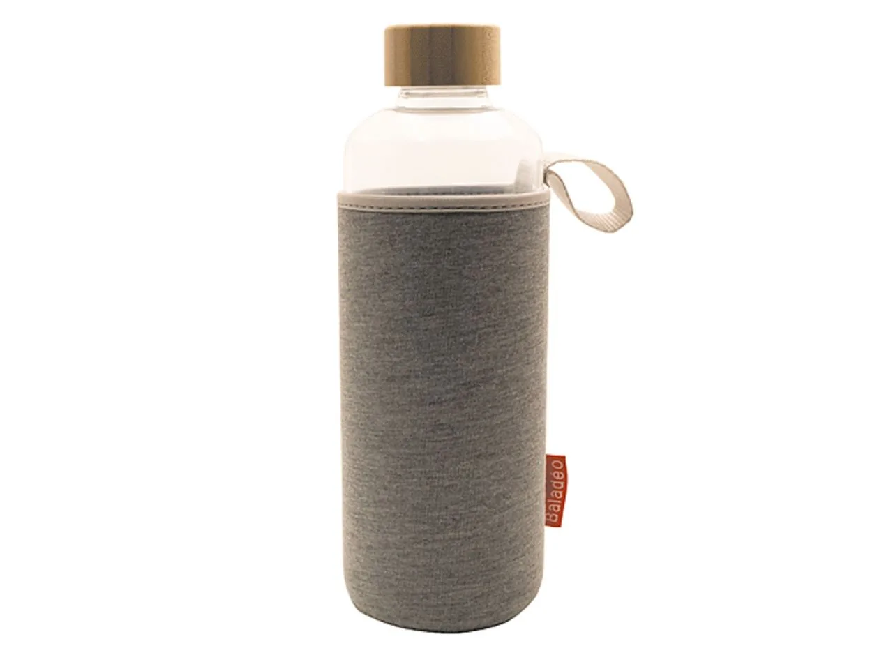 Vue 4 de Bouteille en verre 'Reisui', 1 L, housse néoprène
