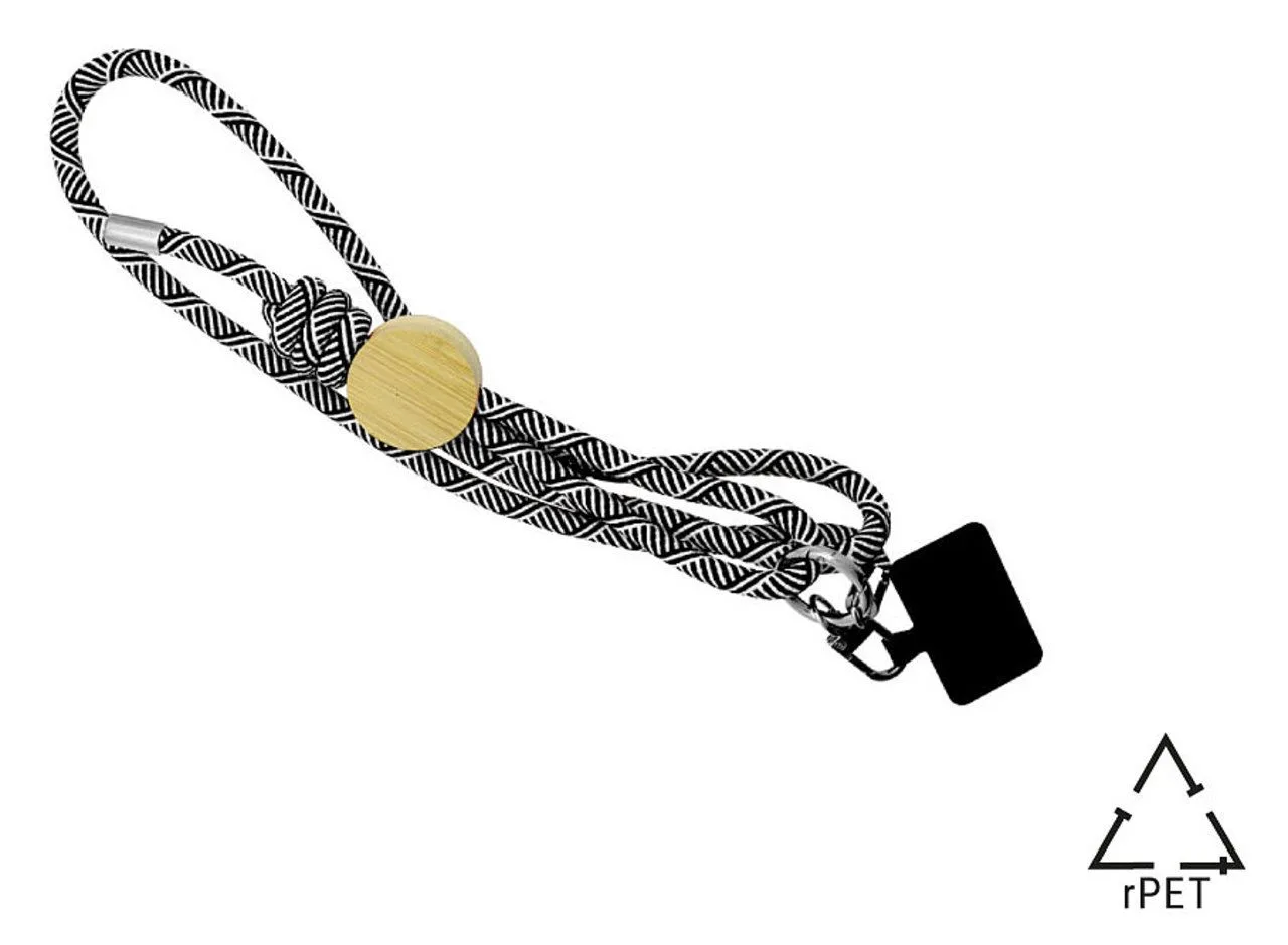 Lanyard pour smartphone 'Madrid', RPET noir