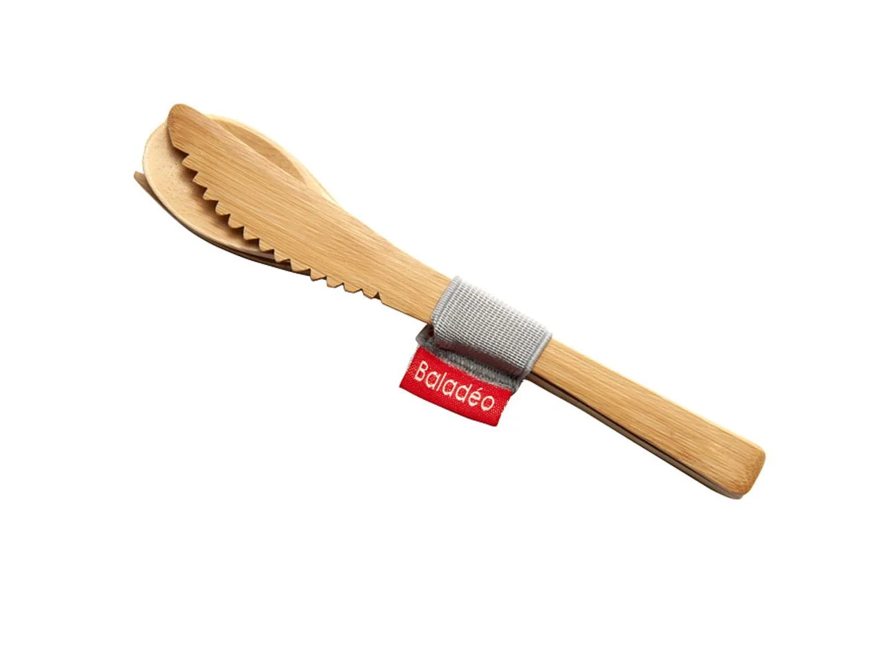 Set de 3 couverts nomades 'Nagano' en Bambou