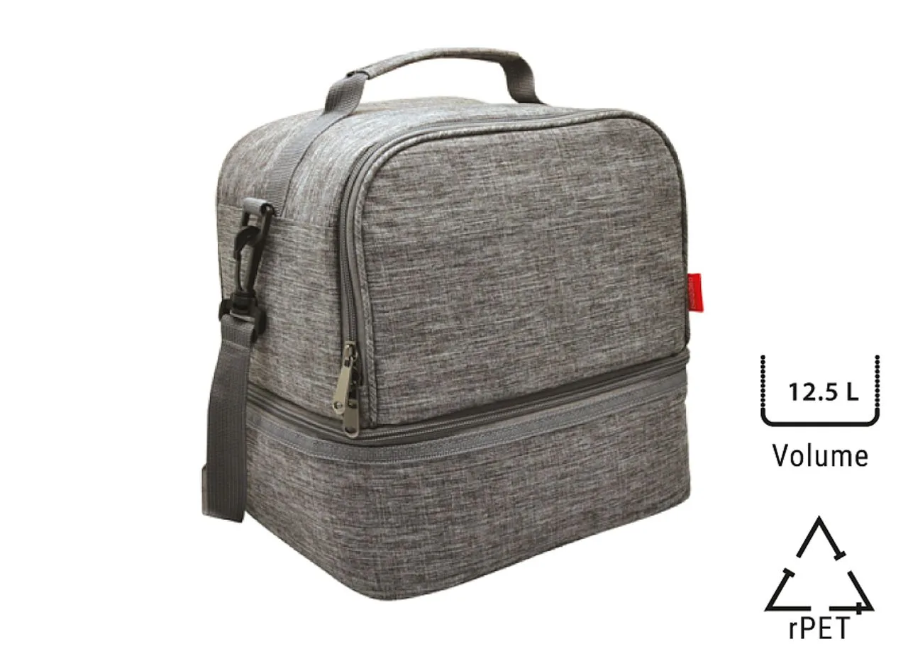 Sac à bento isotherme 'Uji', gris chiné RPET
