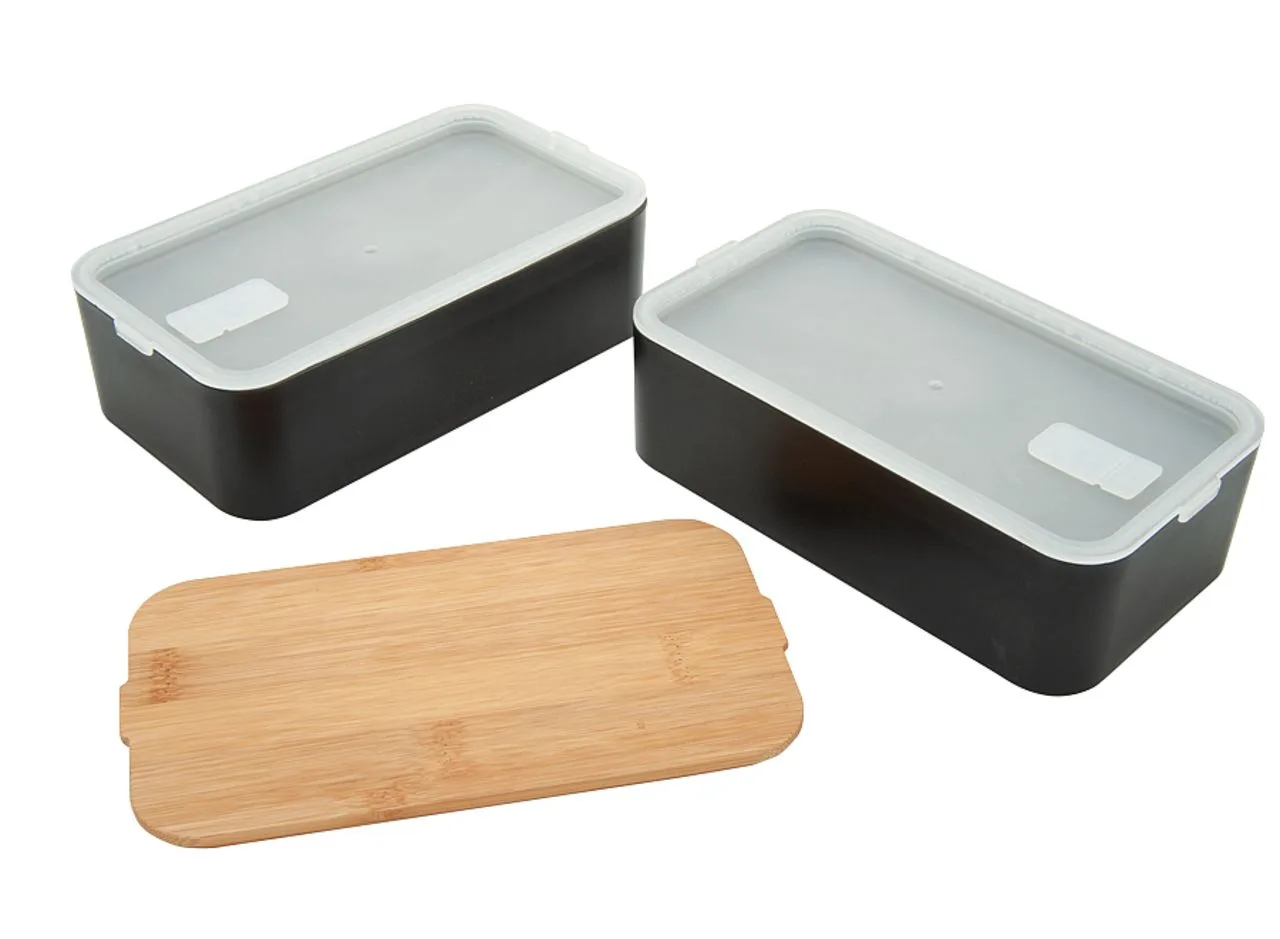 Vue 5 de Bento 'Mihara', noir, avec couvercle en bambou
