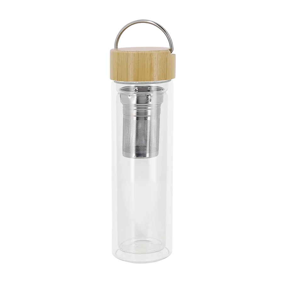 Vue 2 de Gourde en verre infuseur 450ml