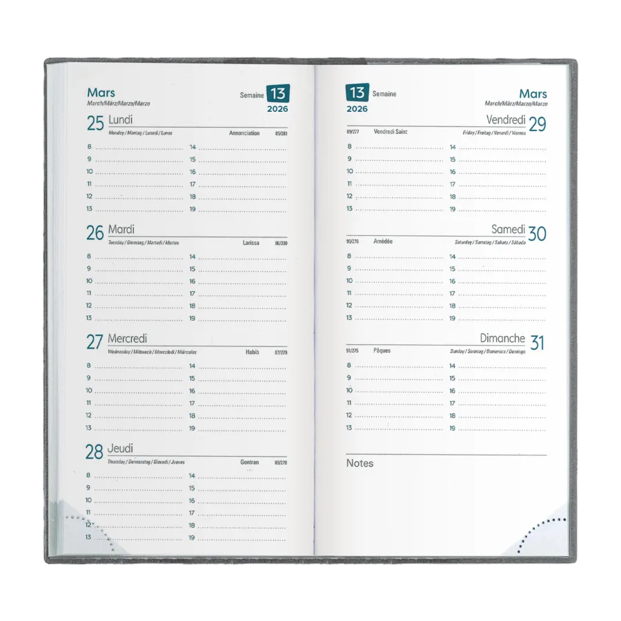 Vue 5 de Agenda 8 j pvc imitation cuir